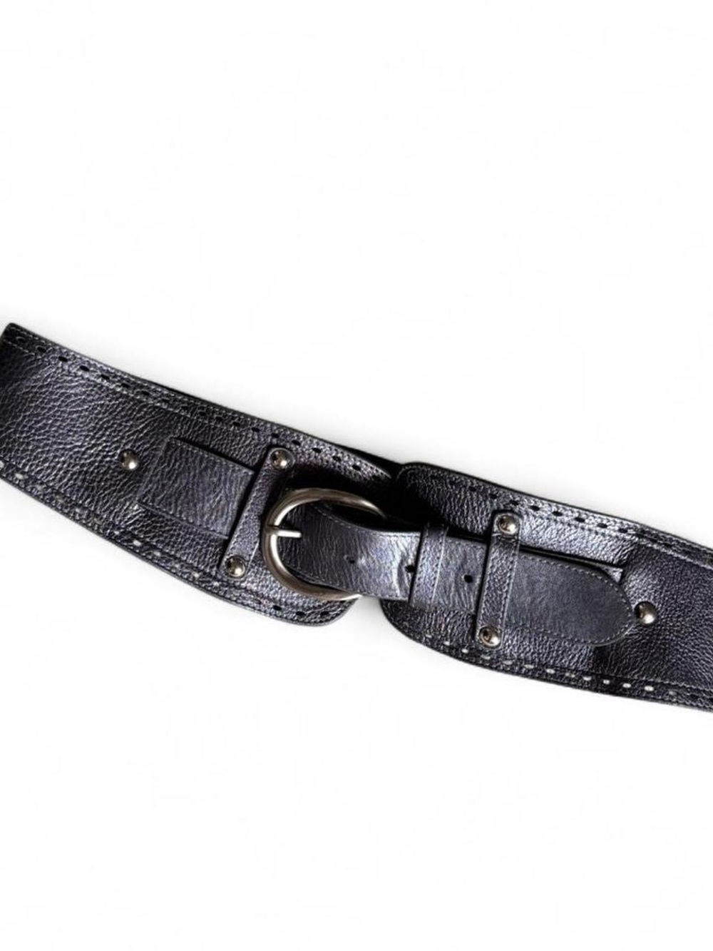 Urban Outfitters Black Leather Wide Buckle Belt